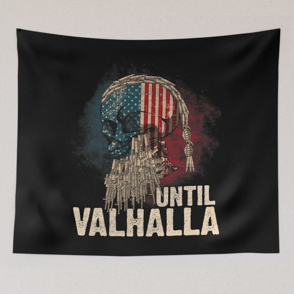 Item preview, Until Valhalla Viking US Flag Vintage Shirt-Til Valhalla T-Shirt designed and sold by WiliamAlstair.