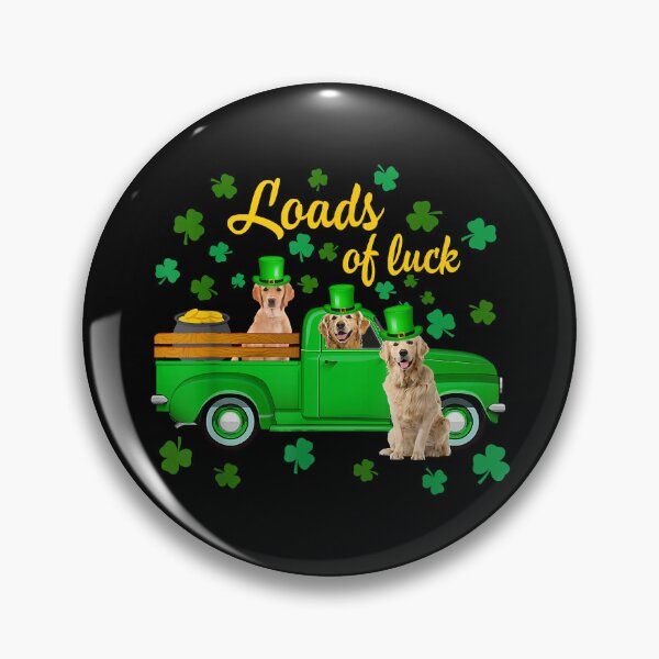 Artikelvorschau, Jede Menge Glück Truck Golden Retriever St. Patrick's Day entworfen und verkauft von MarieSmart77.