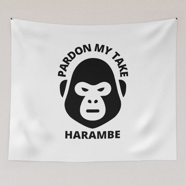 Item preview, Pardon My Take Harambe Gorilla RIP Black and White Simple Design designed and sold by Nepaz-Designs.