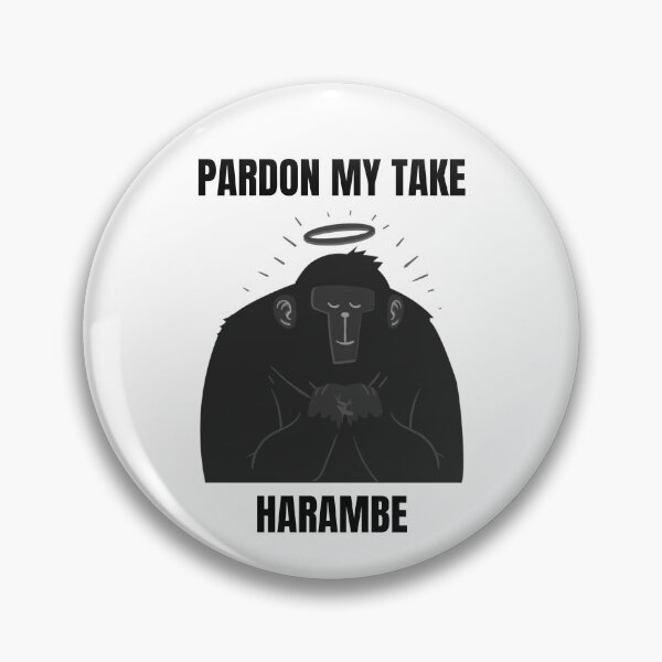 Item preview, Pardon My Take Harambe Gorilla RIP Black and White Simple Design designed and sold by Nepaz-Designs.