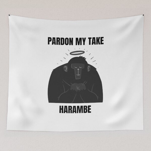 Item preview, Pardon My Take Harambe Gorilla RIP Black and White Simple Design designed and sold by Nepaz-Designs.