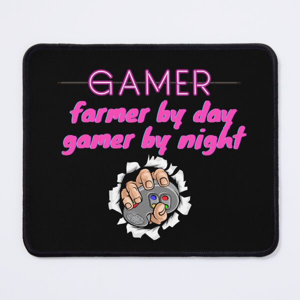 Item preview, farmer by day gamer by night designed and sold by ShopClic.