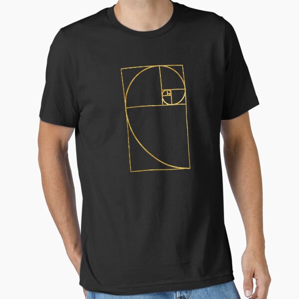 Vista previa del artículo con la obra «Golden Ratio Sacred Fibonacci Spiral», diseñado y vendido por TheShirtYurt.