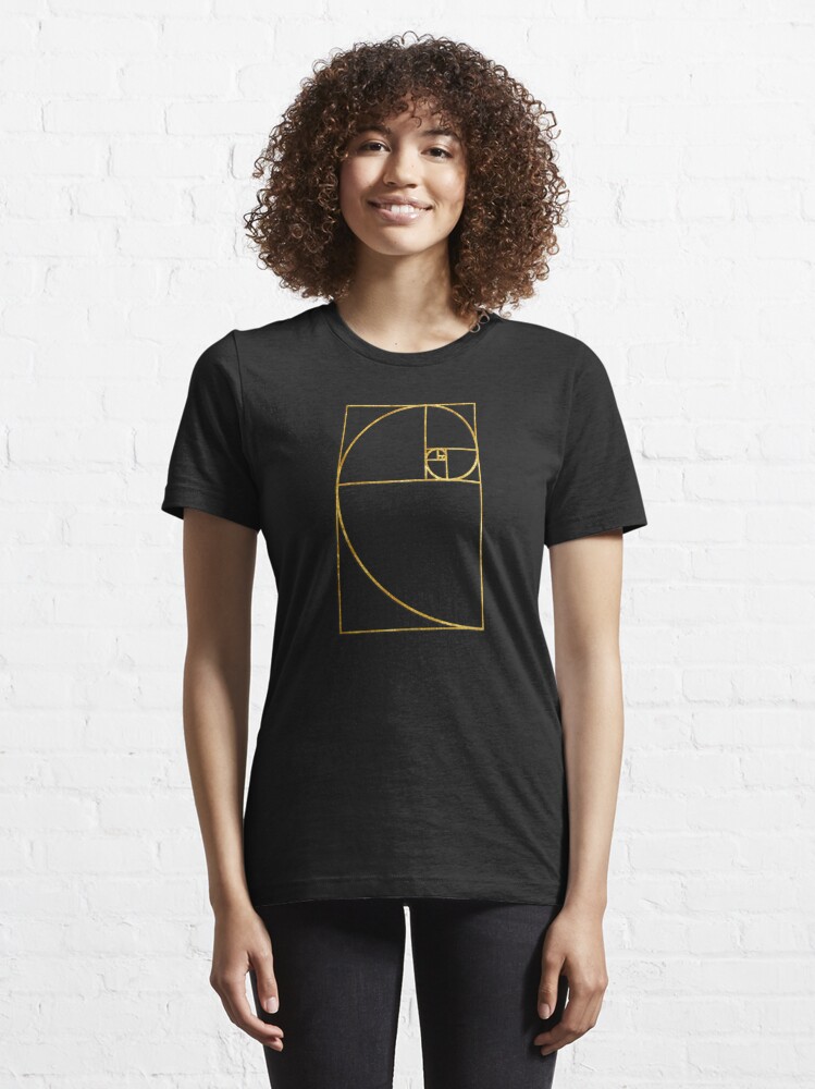 Alternate view of Golden Ratio Sacred Fibonacci Spiral Essential T-Shirt