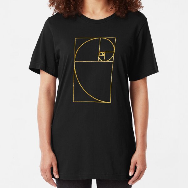 Golden Ratio Sacred Fibonacci Spiral Slim Fit T-Shirt