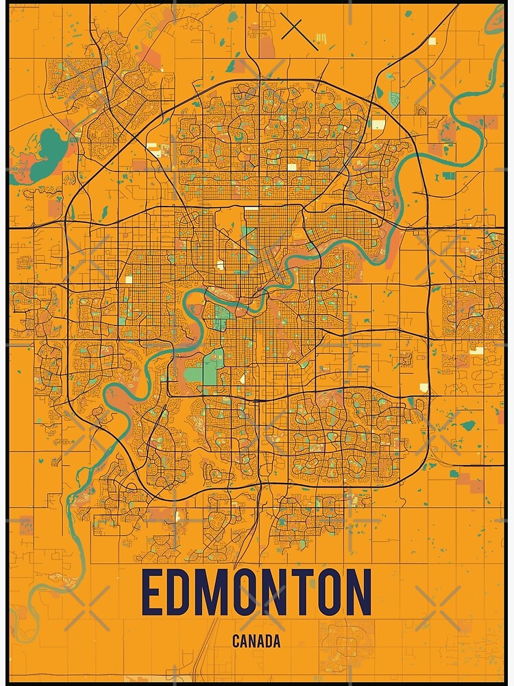 "Edmonton street map art Map print and Art deco" Poster for Sale by
