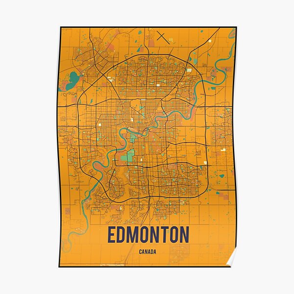 Edmonton Map Posters Redbubble