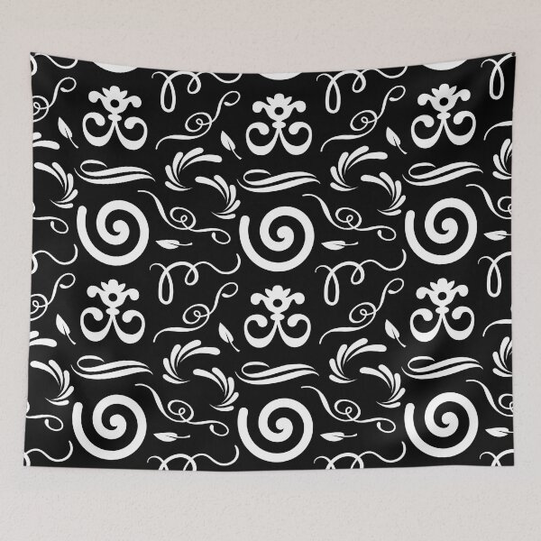 Item preview,  Black Swirly Floral Pattern | Elegant Pattern | Black And White | Geometric Patterns designed and sold by SeemDev786.