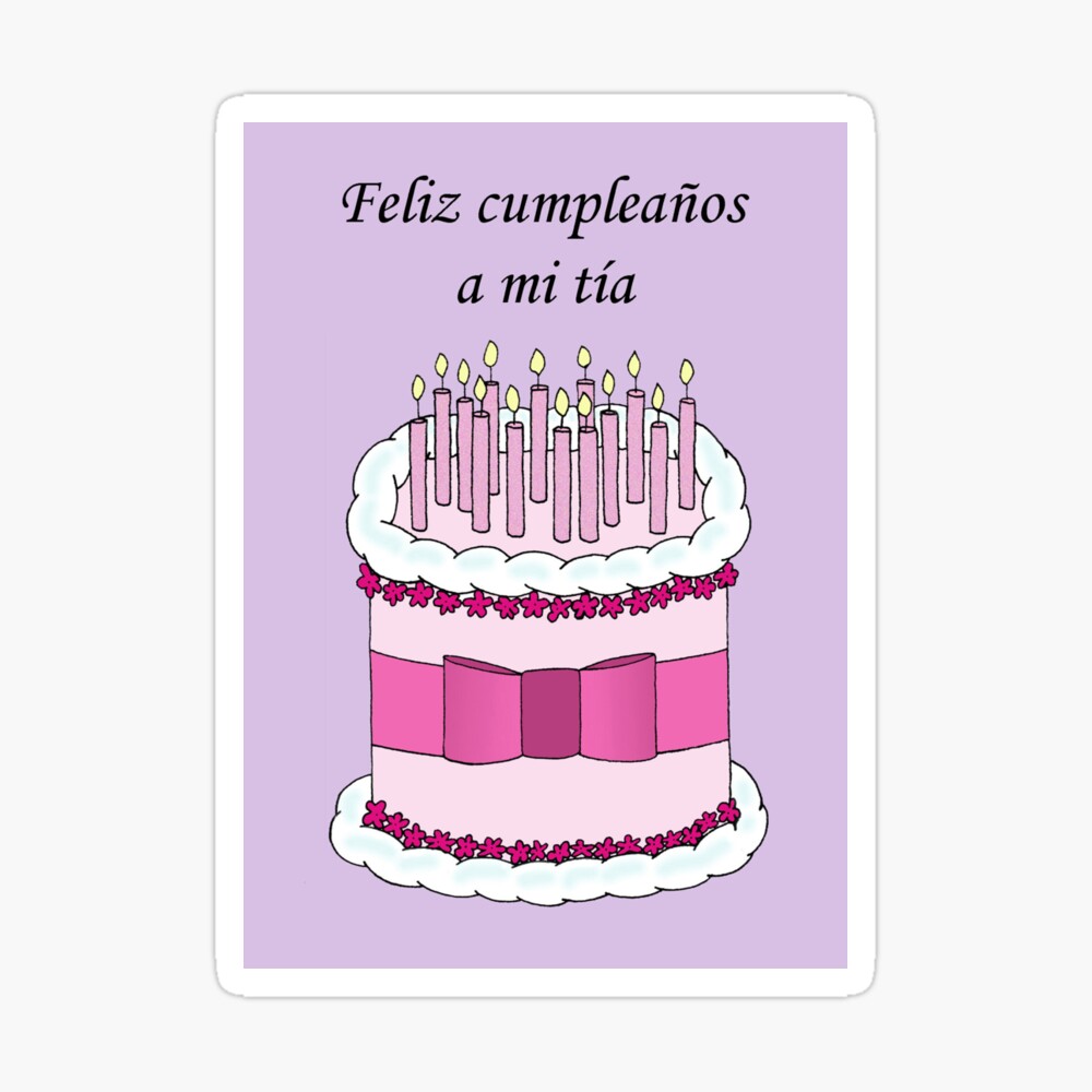 Happy Birthday Aunt In Spanish Happy Birthday Aunt In Spanish Cake And Candles" Art Board Print For Sale  By Katetaylor | Redbubble