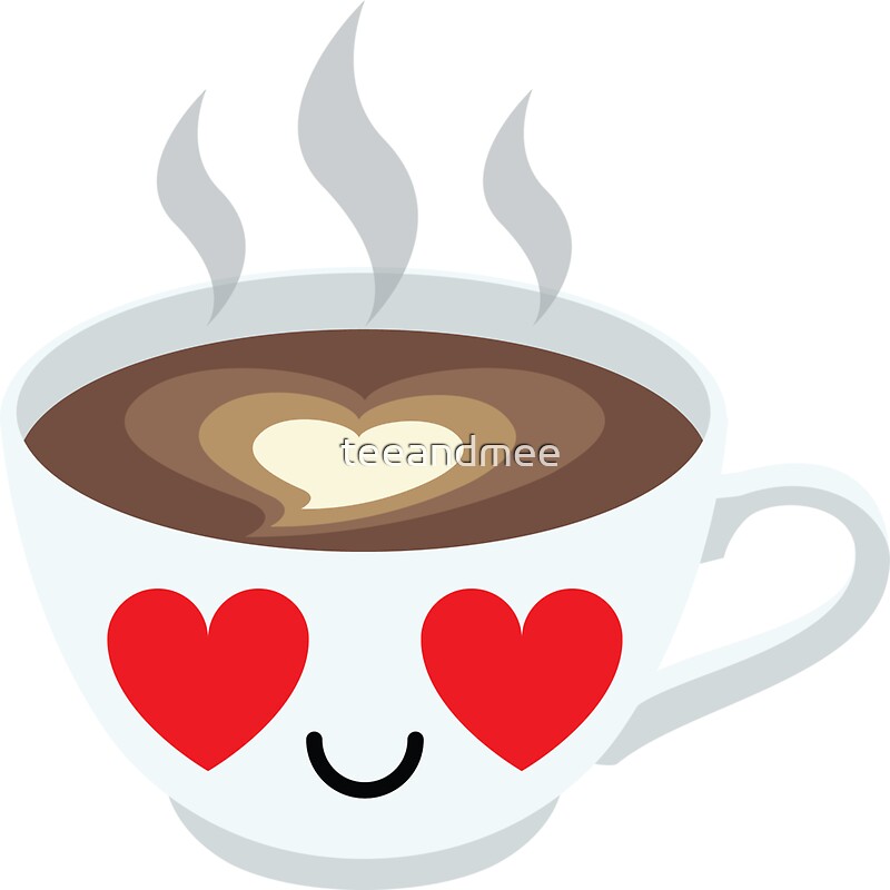 "Latte Art Coffee Emoji Heart and Love Eye" Stickers by ...