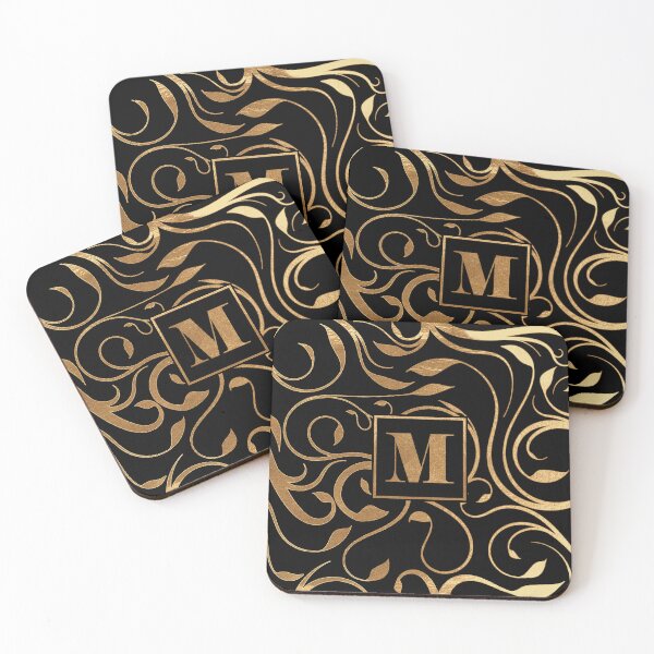 Item preview, Golden floral letter M designed and sold by andiB.