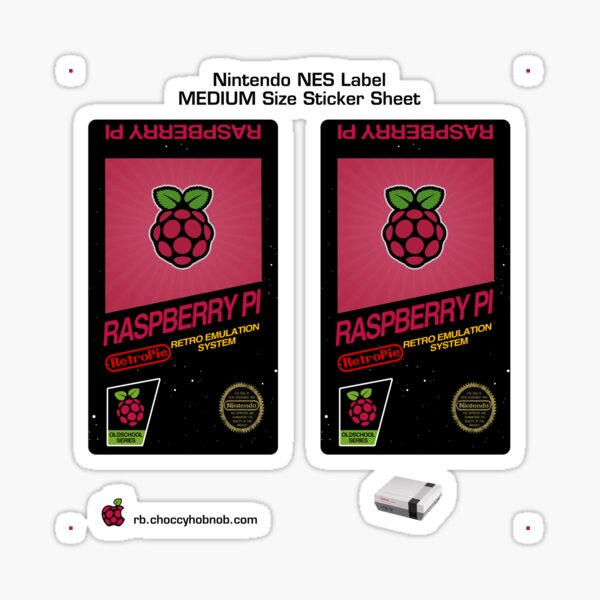 NES Custom Cart Label - Raspberry [Get the MEDIUM size] Sticker