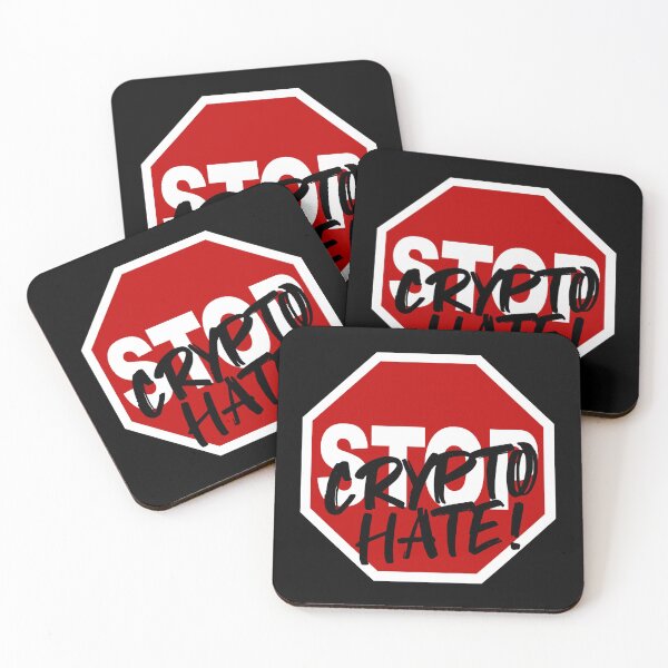 Item preview, Stop Crypto Hate! (No Regulations • Stop Road Sign • Funny Viral Political Quote) designed and sold by SassyClassyMe.