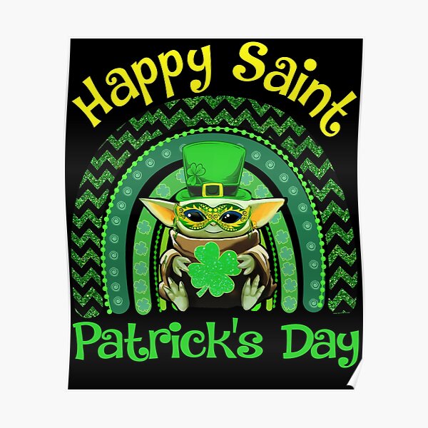 Happy St Patricks Day Funny Shamrock With Cute Leprechaun  Poster for  Sale by BorysSereda