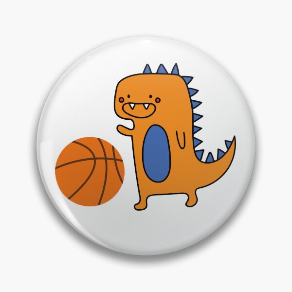 Item preview, Dinosaur Playing Basketball-FUNNY STIKER designed and sold by Gomawidesigns.