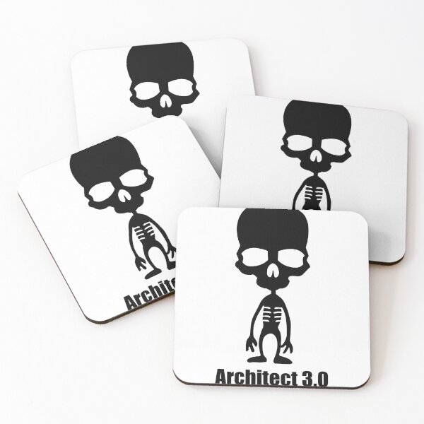 Item preview, Funny black and white architect 3.0 skeleton designed and sold by GraphismNinja.
