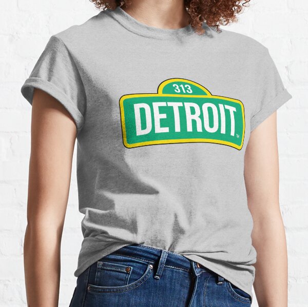 Detroit 313 Interstate Sign T Shirt Women-S / White/Red/Blue