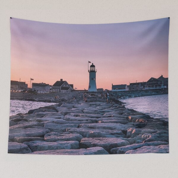 Item preview, lighthouse pier coast shore designed and sold by Uzma Mahyudin.