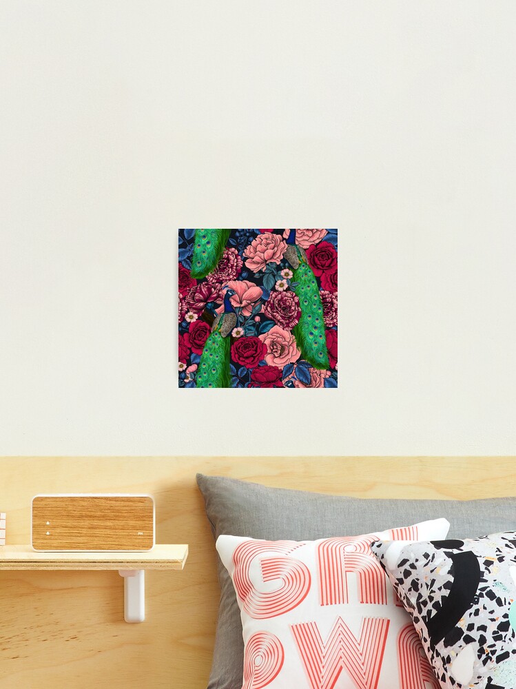 Thumbnail 2 of 3, Photographic Print, Peacocks in the rose garden designed and sold by katerinamk.