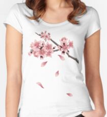 Cherry Blossom Branch Women's Fitted Scoop T-Shirt