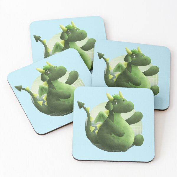 Item preview, Green Adult Kawaii Dragon - With Background designed and sold by ChiisaYanagi.