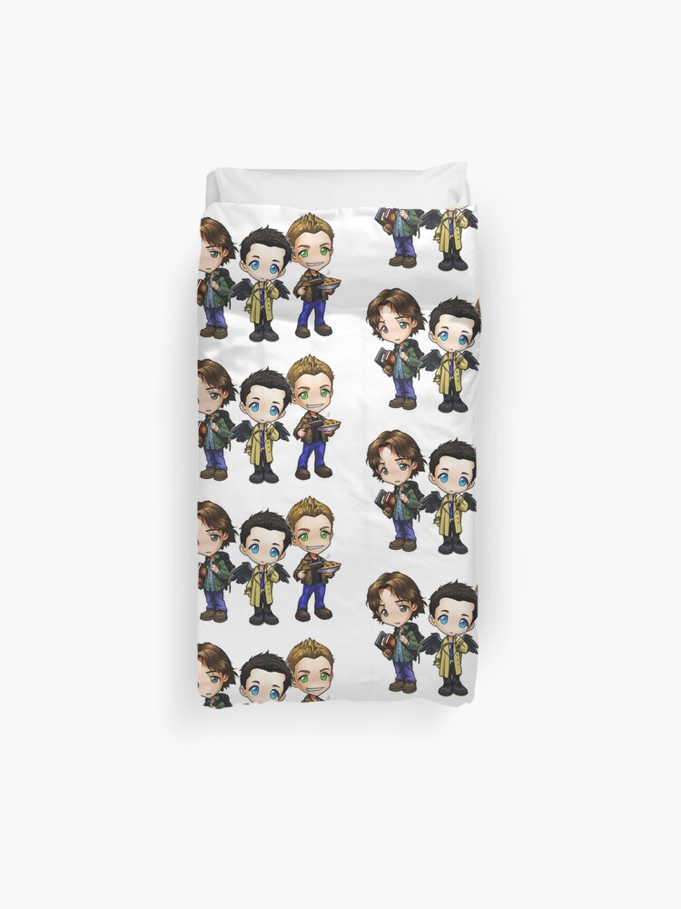 Supernatural Castiel Dean And Sam Winchester Duvet Cover By