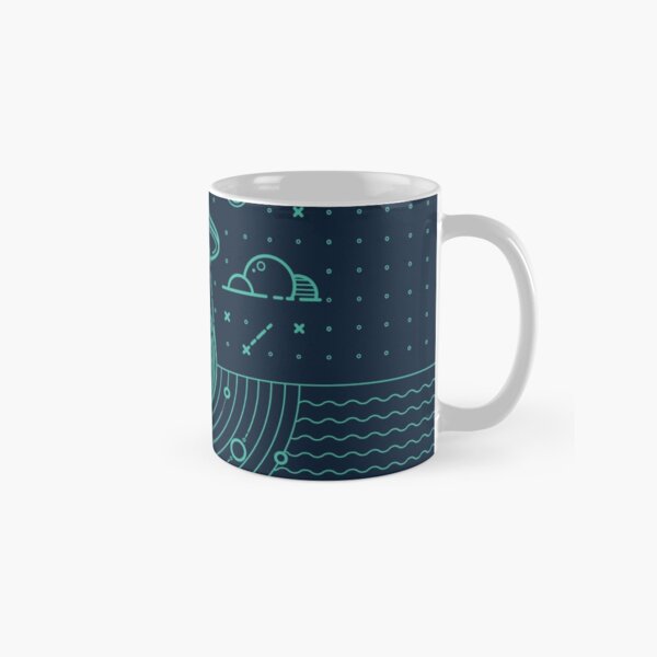 Ufo in dark night. Classic Mug