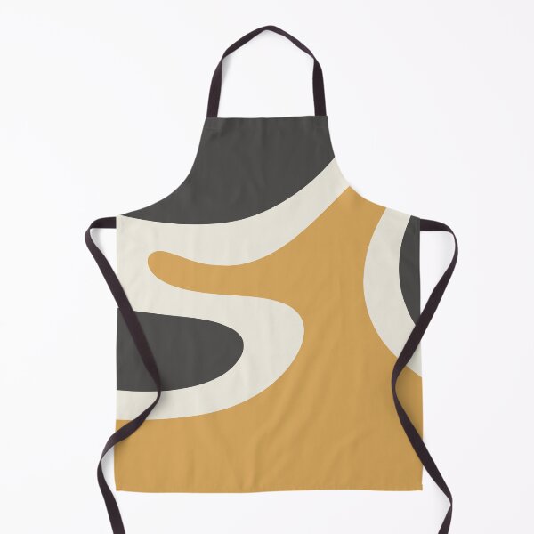 Item preview, Danish Modern Minimalist Abstract in Muted Mustard Gold, Charcoal, and Cream designed and sold by kierkegaard.