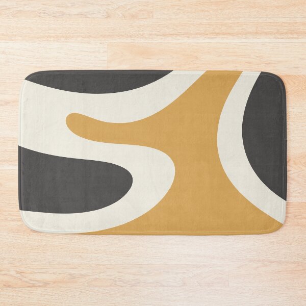 Item preview, Danish Modern Minimalist Abstract in Muted Mustard Gold, Charcoal, and Cream designed and sold by kierkegaard.