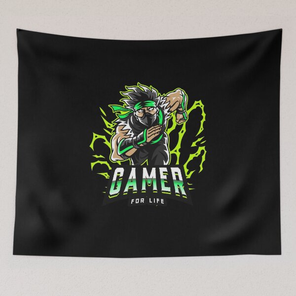 Item preview, Gamer for Life with Cool Ninja Warrior designed and sold by PRIVARSHU.