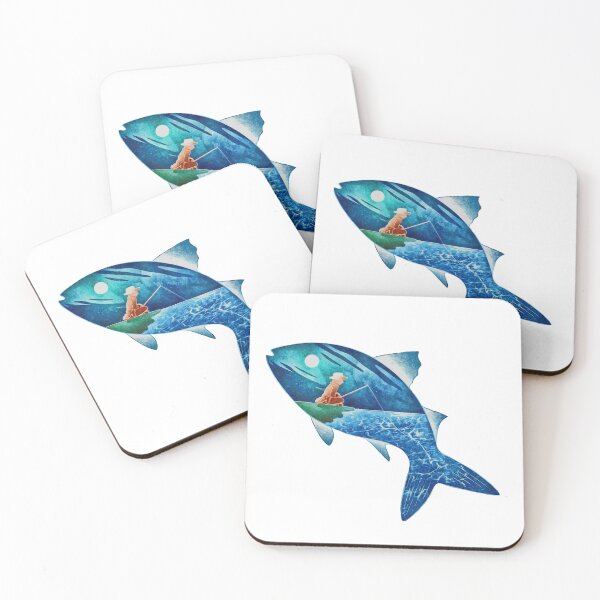 Item preview, Watercolour fishing designed and sold by UnicornFlamingo.
