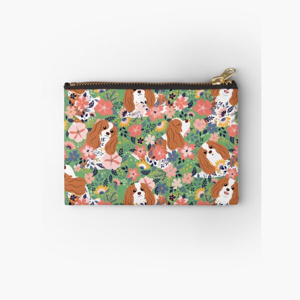 Item preview, Cute Cavalier King Charles Spaniel Garden - Green Background designed and sold by Lulupainting.