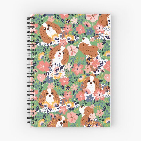 Item preview, Cute Cavalier King Charles Spaniel Garden - Green Background designed and sold by Lulupainting.