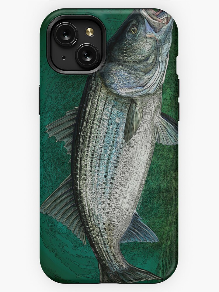 Striped Bass Fishing Art Print iPhone Case for Sale by fishweardesigns