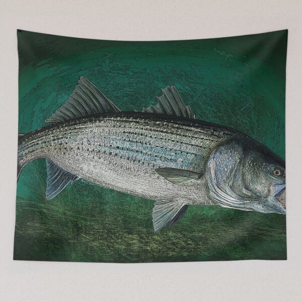Item preview, Striped Bass Fishing Art Print designed and sold by fishweardesigns.