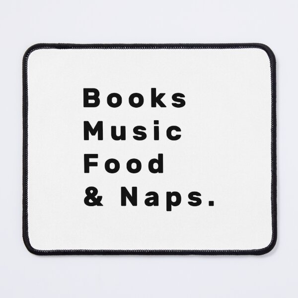 Item preview, Books Music Food & Naps. - Black designed and sold by Parag's Travel Shop.