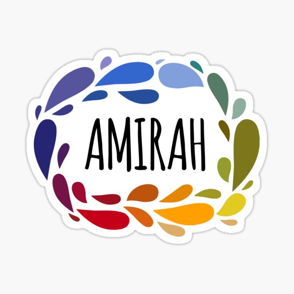 "Amirah Name Cute Colorful Gift Named Amirah" Sticker for Sale by