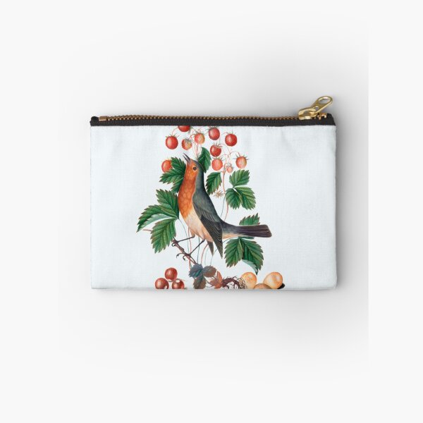 Item preview, European robin and wild strawberry painting designed and sold by BestDesign87.