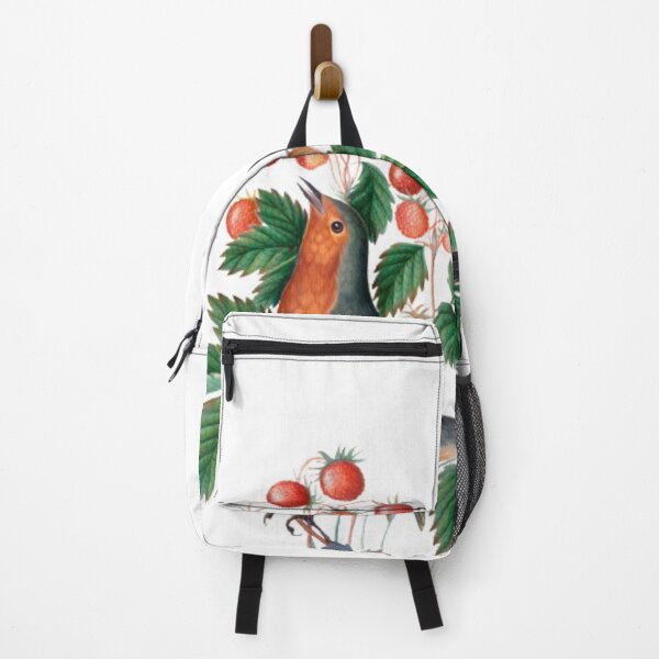Item preview, European robin and wild strawberry painting designed and sold by BestDesign87.