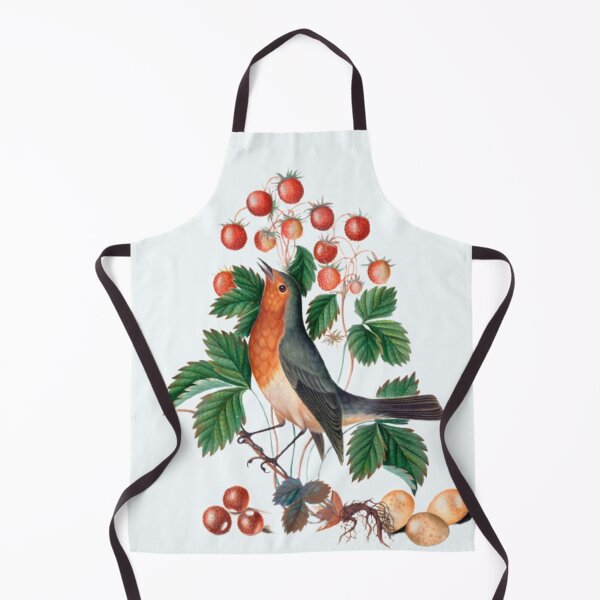 Item preview, European robin and wild strawberry painting designed and sold by BestDesign87.