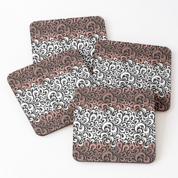 Item preview, Black Swirly Floral Pattern Earthly Tones designed and sold by RihabPrint.
