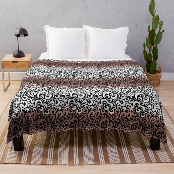 Item preview, Black Swirly Floral Pattern Earthly Tones designed and sold by RihabPrint.