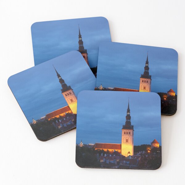 Item preview, Nicholas Church, Niguliste Kirik, view from Toompea to Lower Town, Old Town at dusk, Tallinn, Estonia, Europe designed and sold by Torsten  Krüger.