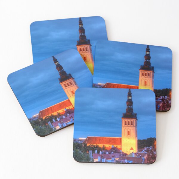 Item preview, Nicholas Church, Niguliste Kirik, view from Toompea to Lower Town, Old Town at dusk, Tallinn, Estonia, Europe designed and sold by Torsten  Krüger.