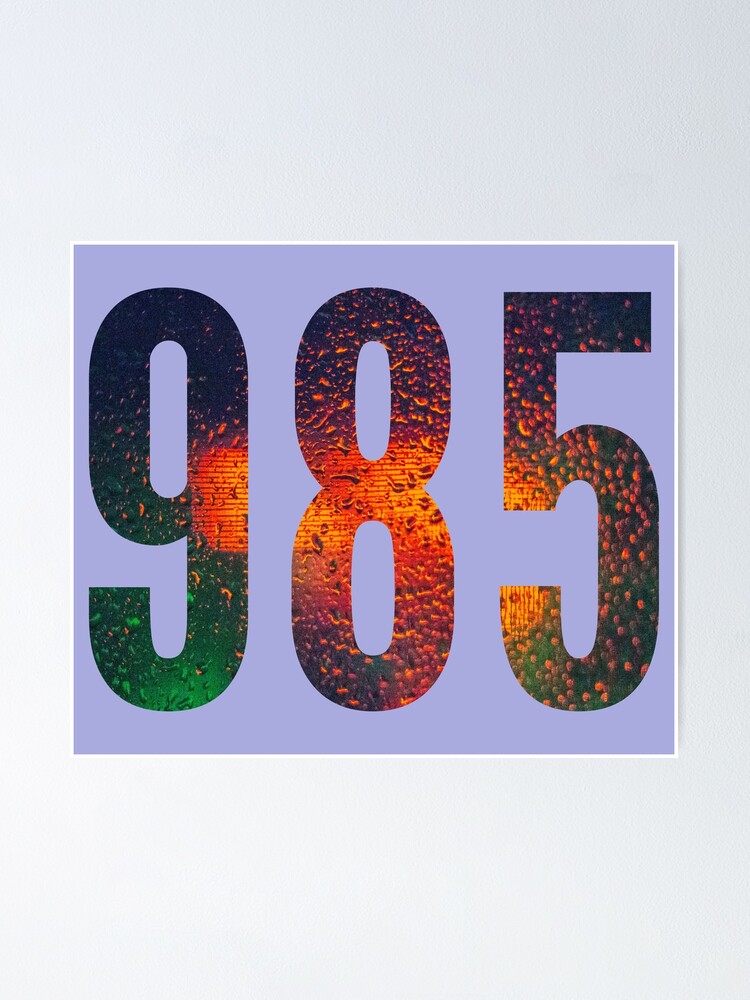 985 area code zip code location blue green orange | Poster