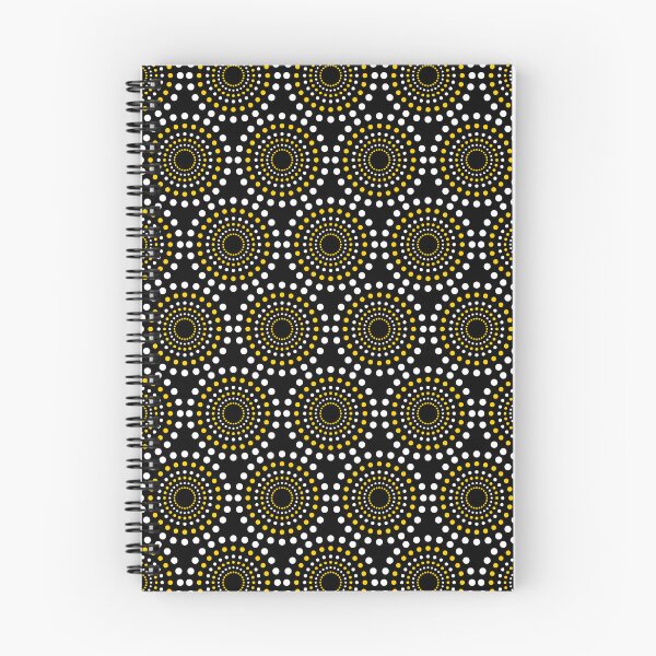 Item preview, POLKA DOT CIRCLES PATTERN. YELLOW AND WHITE ON BLACK. designed and sold by 5hertz.