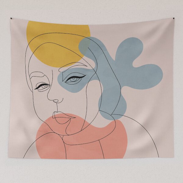 Item preview, Minimal Line Art - Hijab Woman 2 designed and sold by technicolorable_art.