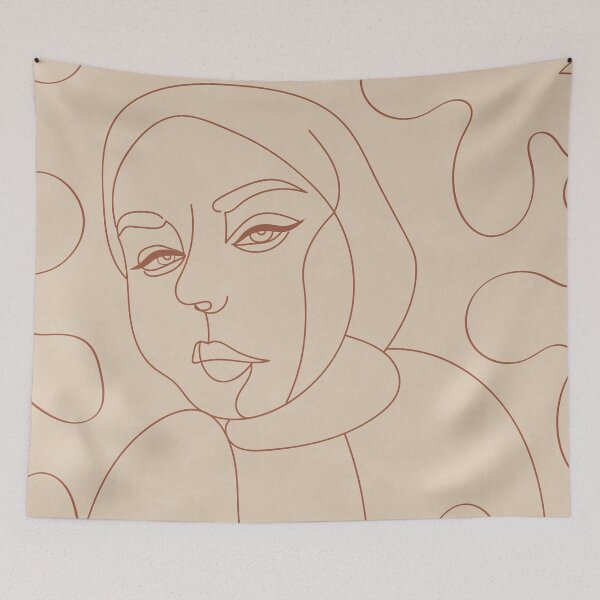 Item preview, Minimal Line Art - Hijab Woman 3 designed and sold by technicolorable_art.