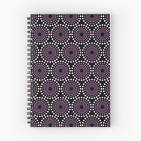 Item preview, POLKA DOT CIRCLES PATTERN. PINK AND WHITE ON BLACK. designed and sold by 5hertz.