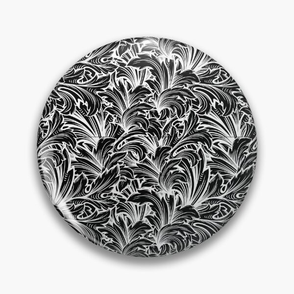 Item preview, Leaflets Black Swirly Floral Pattern  designed and sold by RihabPrint.